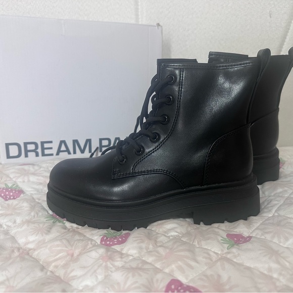 Dream Pairs Shoes - Dream Pairs Black Lace-Up Combat Boots